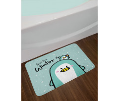 Mom and Baby Penguins Bath Mat