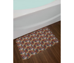 Tropic Leaves in Earth Tones Bath Mat