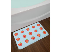 Symmetric Halved Strawberry Bath Mat