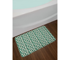 Tropic Forest Leaf Motif Bath Mat