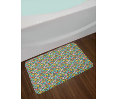 Complex Vivid Triangles Bath Mat