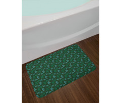 Growth Jungle Leaves Motif Bath Mat