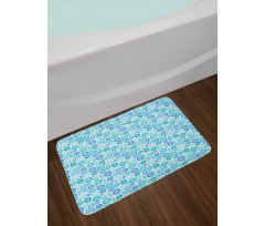 Unique Snow in Rounds Bath Mat