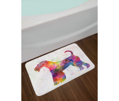 Funny Watercolor Terrier Bath Mat