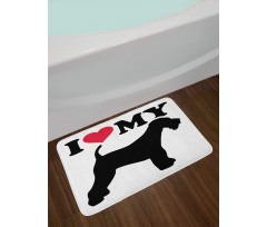 I Love My Terrier Dog Love Bath Mat