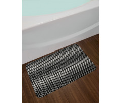 Halftone Hexagons Flowers Bath Mat