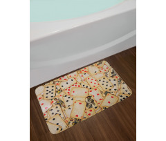 Old Vintage Playing Card Bath Mat