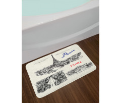 Paris Sketch Art Bath Mat