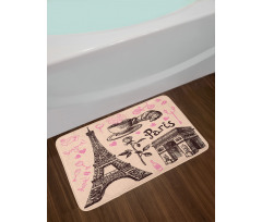 Bakery in Paris Eiffel Bath Mat