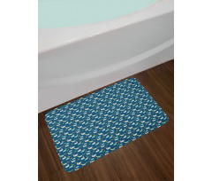 Aquatic Birds at Night Star Bath Mat