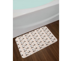 Black White Aquatic Bird Bath Mat