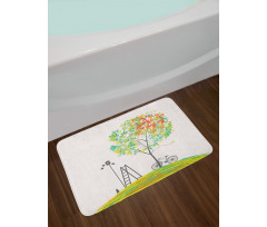 Bicycle Stairs Bird Bath Mat