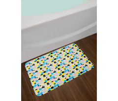 Modern Sketchy Circles Art Bath Mat