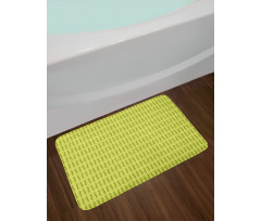 Minimalistic Green Geometry Bath Mat