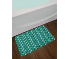 Aloha Summer Leaves Hibiscus Bath Mat