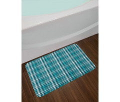 Classic Crossing Line Squares Bath Mat