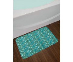 Jungle Foliage Tropic Leaves Bath Mat