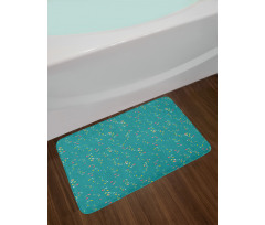 Dreamy Leafy Thin Branches Bath Mat