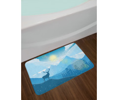 Mountain Fauna Sunrise Bath Mat