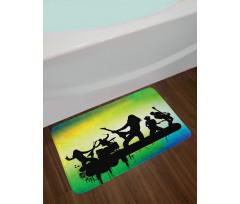 Energetic Rock Band Bath Mat