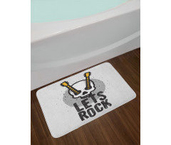 Human Skull Guitar Bath Mat