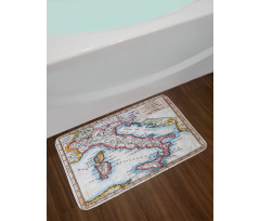 Old Italy Map Bath Mat