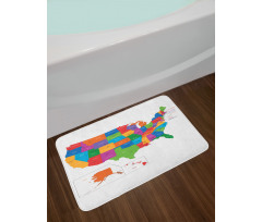 USA Map with States Bath Mat