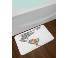 America World Love Map Bath Mat