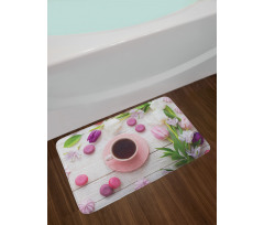 Cup Macaroon and Tulips Bath Mat