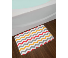 Abstract Retro Chevron Bath Mat