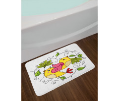 Love Avian Floral Art Bath Mat