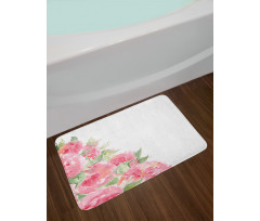 Watercolor Flower Leaves Art Bath Mat