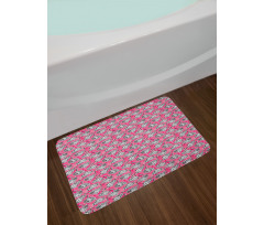 Greyscale Flower Chintz Rose Bath Mat