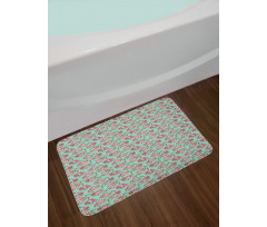 Classical Pastel Tone Floral Bath Mat