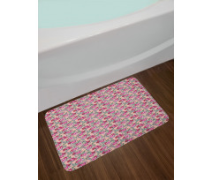 Modernized Vibrant Floral Bath Mat