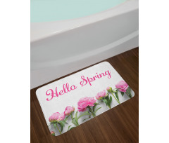 Spring Welcoming Floral Photo Bath Mat