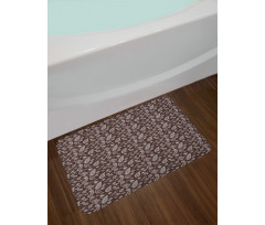 Damask Flowers Motif Bath Mat