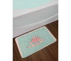 Vintage Rose and Love Bath Mat