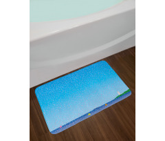 Floral Rain on Sea Bath Mat