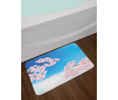 Cherry Blossom Sky Bath Mat