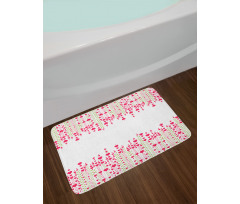 Heart Leaves Flowers Bath Mat