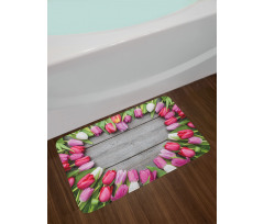 Frame of Fresh Tulips Bath Mat