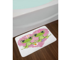 Heart in Love Flowers Bath Mat