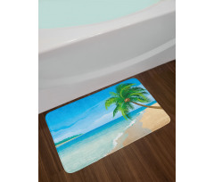 Palm Tree Calm Ocean Bath Mat