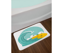 Big Wave and Palms Bath Mat