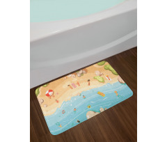 Cartoon Coast Fun Bath Mat