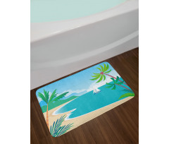 Cartoon Tropic Coast Bath Mat