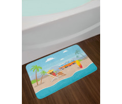 Woman Works at Coast Bath Mat