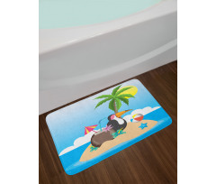 Tropic Funny Cartoon Bath Mat