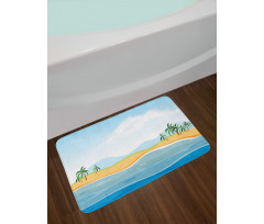 Ocean Palms Panorama Bath Mat